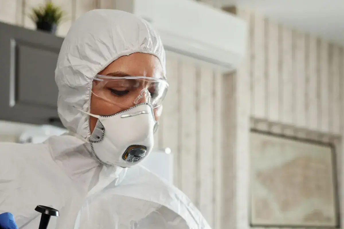 Soot on a painted wall, the kind of residue a dry soot sponge is meant to lift before any wet cleaning